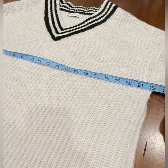 Arizona Jean Co V-Neck Sweater with Stripes preppy academia tennis - Picture 11 of 15
